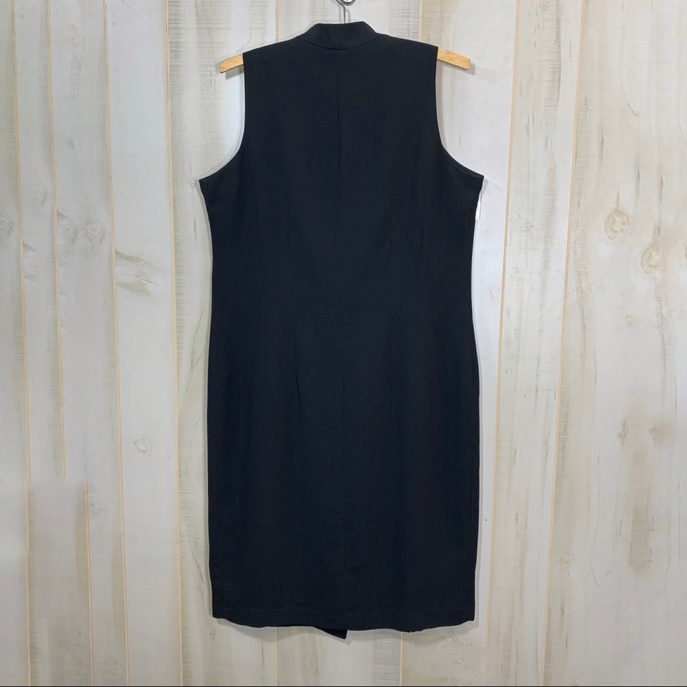 MariAnna Black Wrap Dress One Button 6 LBD - Picture 2 of 3